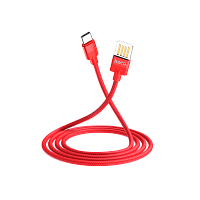 Кабель HOCO U55 USB (m)-Type-C (m) 1.2м 2.4A нейлон красный (1/25/250)