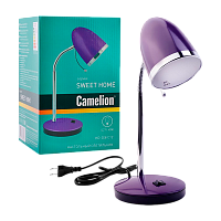 Светильник настольный Camelion KD-308 40W 230V E27 на основании 1.7м фиолетовый (1/12)