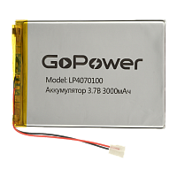 Аккумулятор Li-Pol GoPower LP4070100 PK1 3.7V 3000mAh с защитой (1/10)
