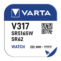 Батарейка Varta 317 (SR516SW) BL1 Silver Oxide 1.55V (1/10/100)