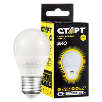 Лампа светодиодная Старт Sphere G45 E27 10W 2700К 220V шар WS (1/10/100)