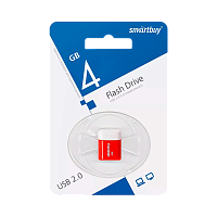 Флеш-накопитель Smartbuy Lara 4GB USB2.0 пластик красный