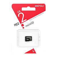 Карта памяти microSD Smartbuy 2GB Class4 10 МБ/сек без адаптера