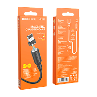 Кабель Borofone BX41 USB (m)-Lightning (m) 1м 2.4A ПВХ магнит черный (1/360)