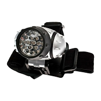 Фонарь налобный Космос H14 1.5W 14LED от батареек 4 режима серебряный (1/25/100)