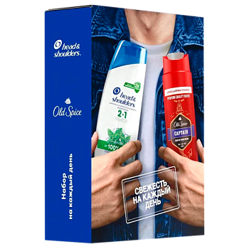 Набор Old Spice Captain мужской (гель-душ 250мл+шампунь 2в1 Хед 200мл)