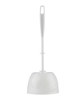 Ершик для унитаза BEROSSI "Aqua" 35.4см x 13.42см с подставкой белый (1/20)