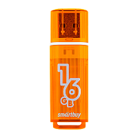 Флеш-накопитель Smartbuy Glossy 16GB USB2.0 пластик оранжевый