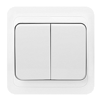 Выключатель Smartbuy 2-клавишный 10А белый "Марс" (SBE-02w-10-SW2-0)