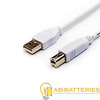 Кабель Atcom USB (m)-USB B (m) 1.8м силикон стаб.напр. белый (1/10/250)