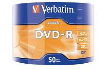 Диск DVD-R Verbatim 4.7GB 16x 50шт. shrink (50/600)