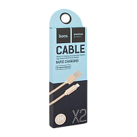 Кабель HOCO X2 USB (m)-Lightning (m) 1м 2.1A нейлон золотой (1/30/300)