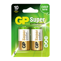 Батарейка GP Super LR14 C BL2 Alkaline 1.5V (2/20/160)