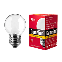 Лампа накаливания Camelion E27 60W 220V шар матовая (1/100)