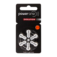 Батарейка PowerOne ZA13 Evolution BL6 Zinc Air 1.45V (6/60/300)