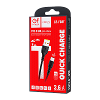 Кабель GFPower F08T USB (m)-Type-C (m) 1м 3.6A ПВХ черный (1/120/480)