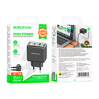 Сетевое З/У Borofone BAS32A 1USB+1Type-C 3.0A 30W PD,QC с кабелем Type-C/Type-C черный