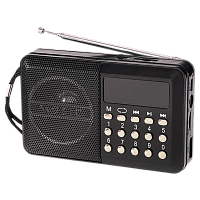 Радиоприемник DEESPI S1215 RE-15 пластик Jack3.5/miniUSB LED AM/FM/SW/USB/AUX/MicroSD черный (1/100)