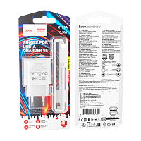 Сетевое З/У HOCO C109A 1USB 10.5W с кабелем Type-C белый (1/27/162)