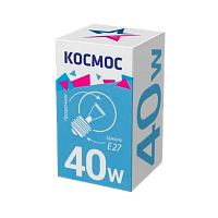 Лампа накаливания Космос E27 40W 220-240V шар Брест прозрачная