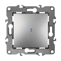 Выключатель ЭРА 12-1102-03 1-клав.10A алюминий с подсветкой (1/10/100)