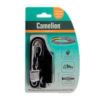 Фонарь налобный Camelion LED53406 3W 2LED от аккумулятора сенс. Type-C 4 режима черный (1/12/96)