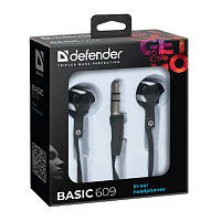 Наушники внутриканальные Defender 609 Basic черный белый (1/50)