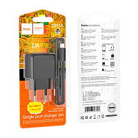 Сетевое З/У HOCO CS11A 1USB 2.1A с кабелем Type-C черный (1/28/168)