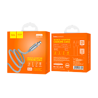 Кабель HOCO U40A USB (m)-microUSB (m) 1м 2.0A нейлон магнит серый (1/28/168)