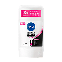 Дезодорант женский Nivea Невидимая защита для черного и белого Clear стик 50мл (1/15) 