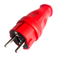 Вилка электрическая Космос 16A IP44 прямая красный (1/300)