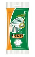 Бритва одноразовая BIC "БИК 2 Sensitive" 2 лезвия 5шт. (1/20)