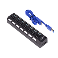 USB-Хаб Smartbuy 7307 7USB USB3.0 с выключателем черный 