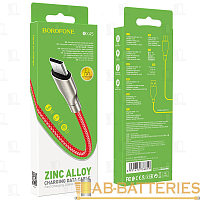 Кабель Borofone BX45 USB (m)-microUSB (m) 1.0м 2.4A нейлон красный (1/360)