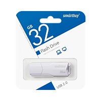 Флеш-накопитель Smartbuy Clue 32GB USB2.0 пластик белый