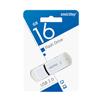 Флеш-накопитель Smartbuy Paean 16GB USB2.0 пластик белый 