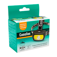 Фонарь налобный Camelion LED53412 3W LED+COB от аккумулятора Type-C 3 режима серый (1/12/96)