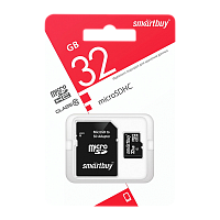 Карта памяти microSD Smartbuy 32GB Class10 10 МБ/сек с адаптером
