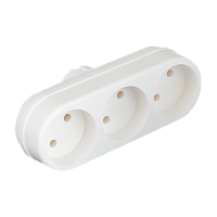 Разветвитель Toker 3L 3р.Б/З в индивидуальной упаковке белый (1/40)