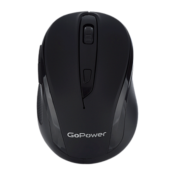 Мышь беспроводная GoPower GPM03 классическая USB бесшумная Soft-Touch черный (1/100)