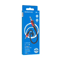 Кабель AUX Borofone BL14 Jack 3.5mm (m)-Jack 3.5mm (m) 2м ПВХ черный (1/63/252) 