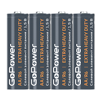 Батарейка GoPower R6 AA SH4 Солевая 1.5V (4/60/1200)