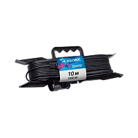 Удлинитель Космос 1р.Б/З 6A 10.0м ПВС черный (1/10)