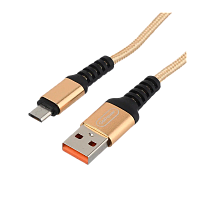 Кабель GoPower GP02M USB (m)-microUSB (m) 1м 2.4A нейлон золотой (1/200/800)