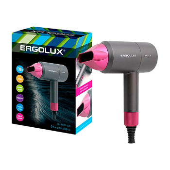 Фен Ergolux ELX-HD09-C08 1200W серый розовый (1/24) 