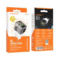 Сетевое З/У Borofone BA80A 1USB+1Type-C 20W PD,QC черный (1/32/128)