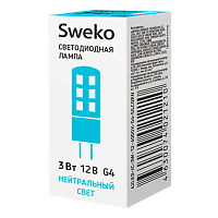 Лампа светодиодная Sweko JC G4 3W 4000К 230V "Кукуруза" (1/10/100)