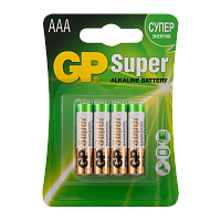 Батарейка GP Super LR03 AAA BL4 Alkaline 1.5V (4/40/160/320) R
