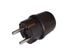 Вилка электрическая Прогресс MINI С/З 16A черный (1/20/200)