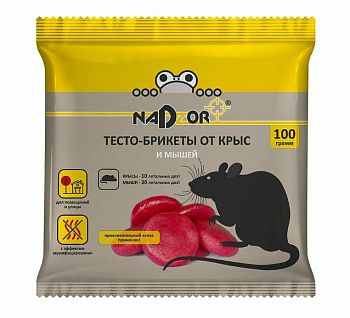 Тесто-брикеты Nadzor от крыс и мышей 100г (1/50)